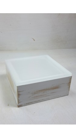 Ξύλινο τετράγωνο ντεκαπέ με καπάκι από plexiglass αμμοβολής
