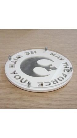 Μεγάλο στρογγυλό sous-verre-presspapier με plexiglass
