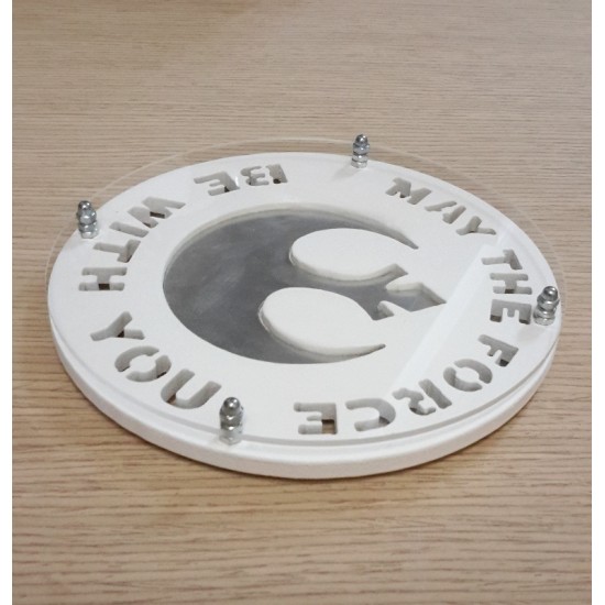 Μεγάλο στρογγυλό sous-verre-presspapier με plexiglass