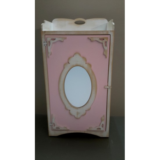 Ντουλαπίτσα Δίχρωμη με Plexiglass Καθρέφτη